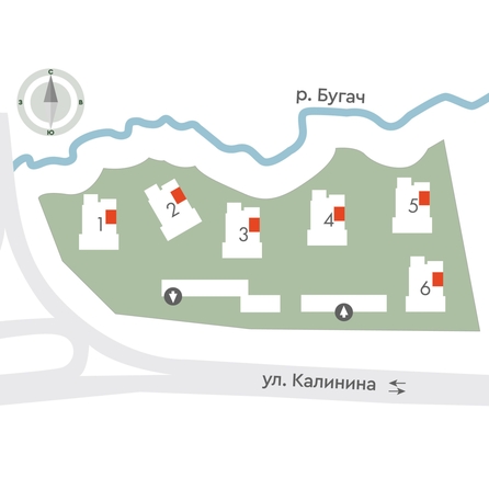 
  Продается 3-комн. квартира 59.1 м², в ЖК Калина Долина, дом 4. Фото 2.