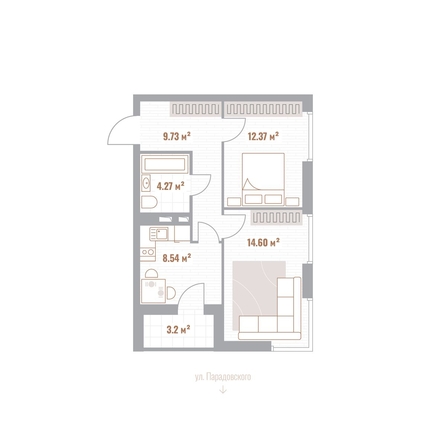 
  Продается 2-комн. квартира 51.11 м², в ЖК Николаевские кварталы. Фото 1.
