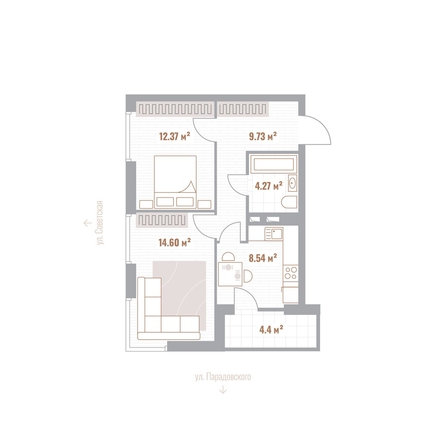 
  Продается 2-комн. квартира 51.71 м², в ЖК Николаевские кварталы. Фото 1.