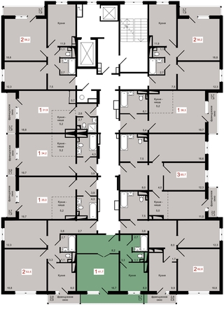 
  Продается 1-комн. квартира 41.7 м², в ЖК КБС. Берег, дом 7 строение 1. Фото 1.