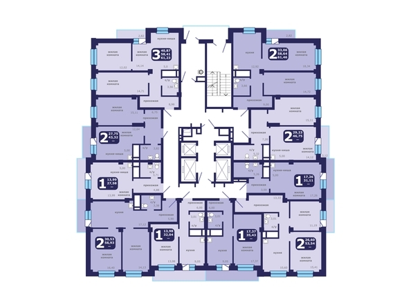 
  Продается 2-комн. квартира 49.97 м², в ЖК Звездный. Фото 2.