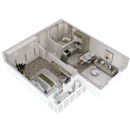 
  Продается 2-комн. квартира 61.82 м², в ЖК Аллея Парк, 2 этап. Фото 6.