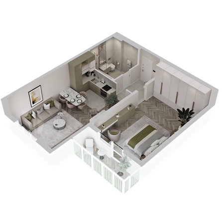 
  Продается 2-комн. квартира 61.75 м², в ЖК Аллея Парк, 2 этап. Фото 6.