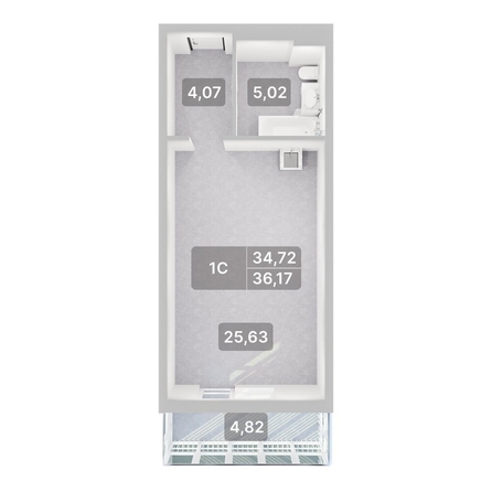 
  Продается студия 36.17 м², в ЖК Аллея Парк, 2 этап. Фото 2.