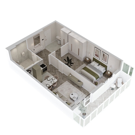 
  Продается 2-комн. квартира 61.1 м², в ЖК Аллея Парк, 2 этап. Фото 3.