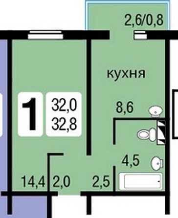 
  Сдам 1-комн. квартиру 33 м². Фото 9.