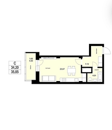 
  Продам 1-комн. квартиру 34.6 м². Фото 26.