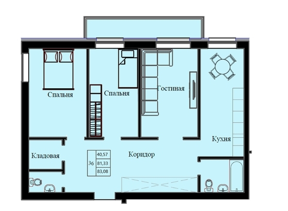 
  Продается 3-комн. квартира 83.05 м², в ЖК Космос. Фото 1.