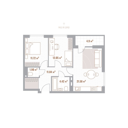 
  Продается 2-комн. квартира 64.21 м², в  Николаевские кварталы, Воскресенский. Фото 1.