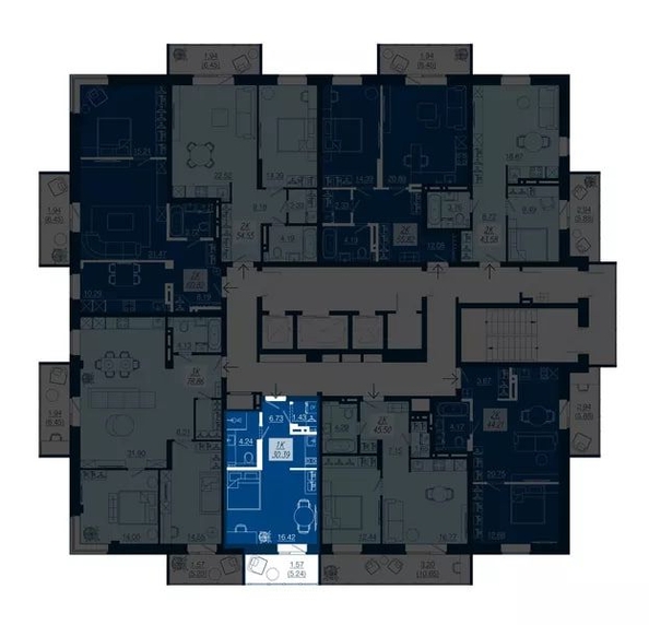 
  Продается 1-комн. квартира 30.39 м², в ЖК АЭРО, дом 4. Фото 1.