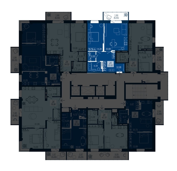 
  Продается 2-комн. квартира 55.82 м². Фото 1.