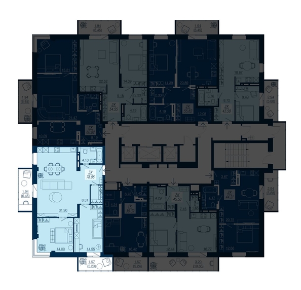 
  Продается 3-комн. квартира 78.86 м². Фото 1.