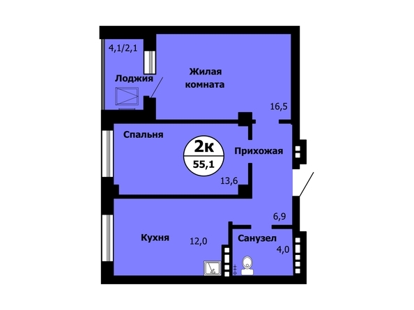 
  Продается 2-комн. квартира 56.6 м², в ЖК Серебряный, дом 1 корпус 3. Фото 1.
