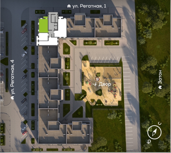 
  Продается 2-комн. квартира 65.4 м², в ЖК Южный берег, дом 24. Фото 1.