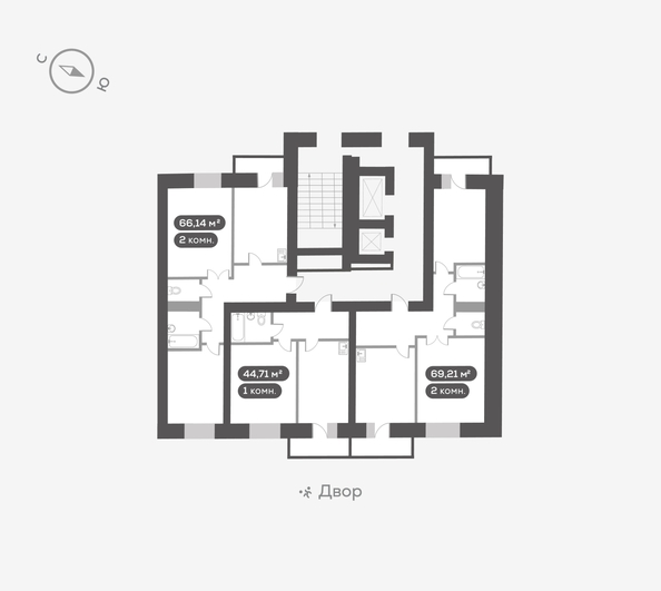 
  Продается 2-комн. квартира 66.14 м², в ЖК Вверх, дом 1. Фото 5.