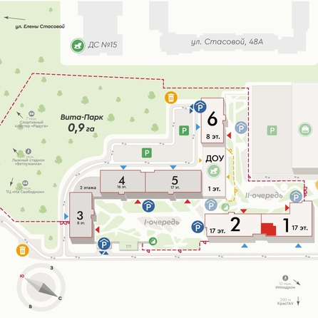 
  Продается 3-комн. квартира 78.2 м², в ЖК Вита-парк, 2 оч. 1 корпус. Фото 2.