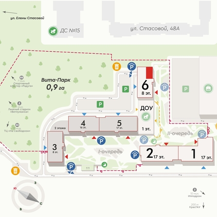 
  Продается 3-комн. квартира 82.2 м², в ЖК Вита-парк, 2 оч. 6 корпус. Фото 2.
