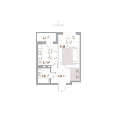 
  Продается 1-комн. квартира 38.26 м², в  Николаевские кварталы, Воскресенский. Фото 1.