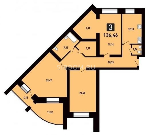 
  Продается 3-комн. квартира 139 м², в ЖК Новелла. Фото 2.