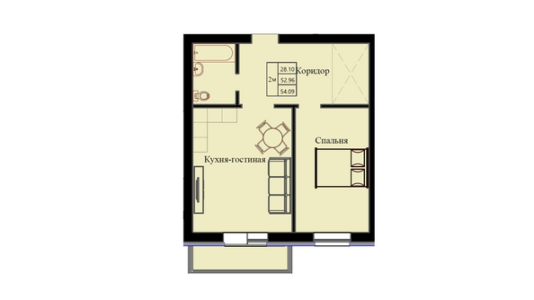 
  Продается 2-комн. квартира 54.1 м², в ЖК Космос. Фото 6.