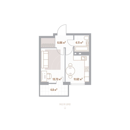 
  Продается 1-комн. квартира 36.92 м², в  Николаевские кварталы, Воскресенский. Фото 1.