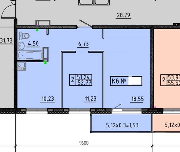 
  Продается 2-комн. квартира 52.77 м², в ЖК Аринский, дом 3 корпус 1. Фото 1.