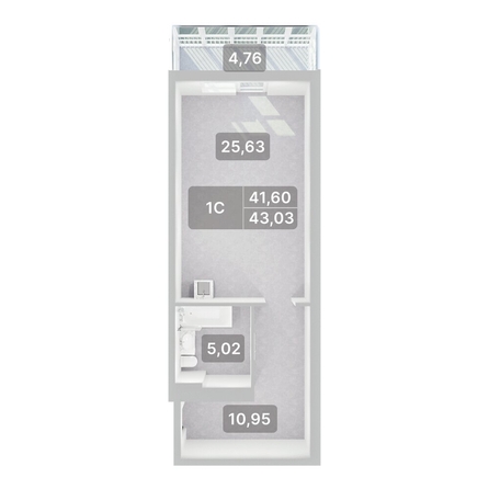 
  Продается студия 43.03 м², в ЖК Аллея Парк, 2 этап. Фото 2.