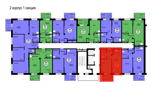 
  Продается комната 40.2 м², в ЖК Тихие зори, дом Стрелка, корпус 2. Фото 3.