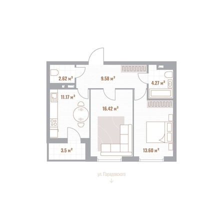 
  Продается 2-комн. квартира 59.46 м², в  Николаевские кварталы, Воскресенский. Фото 1.