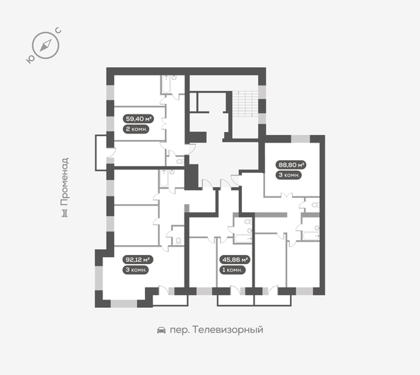 
  Продается 1-комн. квартира 46.2 м², в ЖК ОКТА, дом 2. Фото 5.