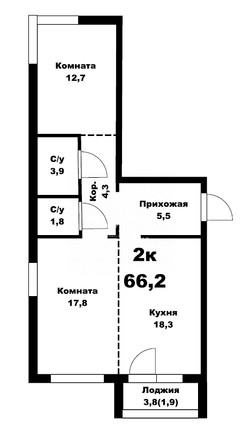 
   Продам 3-комнатную, 66.2 м², Нагорная 6-я ул, 15

. Фото 2.