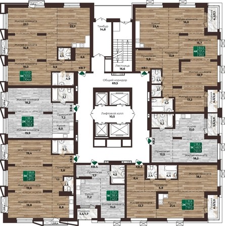 
   Продам 2-комнатную, 77.2 м², Шервуд, (Нагорная 6-я, 15г/12)

. Фото 1.