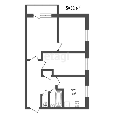 
   Продам 3-комнатную, 52 м², Полярная ул, 32

. Фото 1.