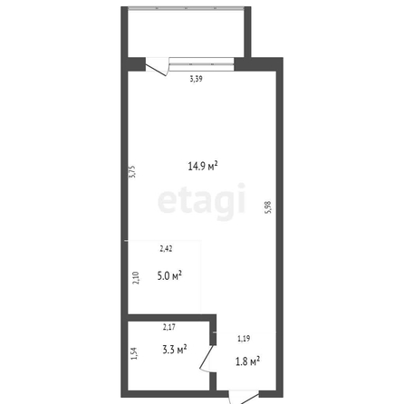 
   Продам студию, 26 м², Эмилии Алексеевой ул, 65

. Фото 1.