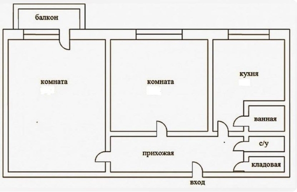 
   Продам 2-комнатную, 47 м², Молодежная ул, 62

. Фото 1.