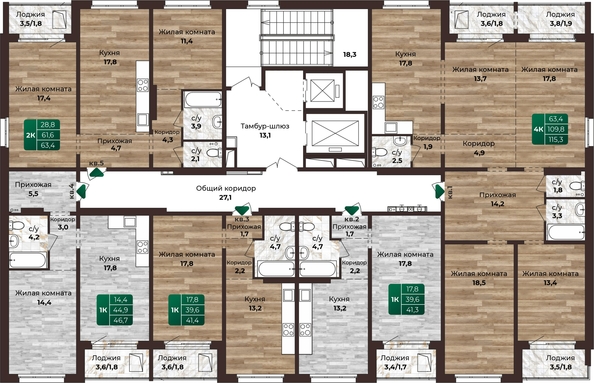 
   Продам 1-комнатную, 41.4 м², Шервуд, (Нагорная 6-я, 15в корп 2)

. Фото 1.