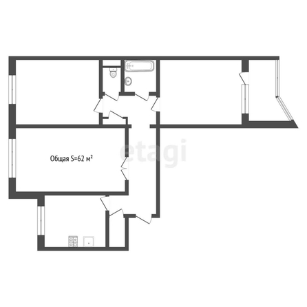 
   Продам 3-комнатную, 62 м², Балтийская ул, 63

. Фото 2.