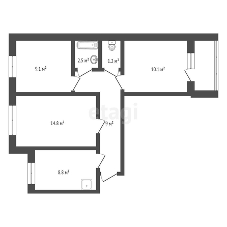 
   Продам 3-комнатную, 57 м², Павловский тракт, 257

. Фото 1.