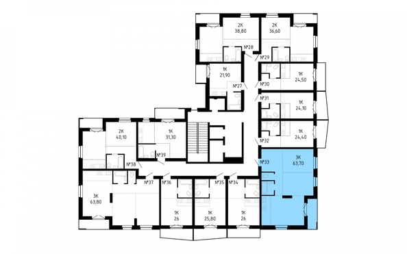 
   Продам 3-комнатную, 63.7 м², Smart (Смарт)

. Фото 2.