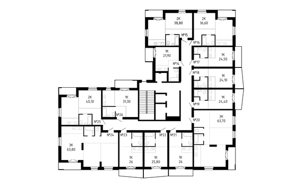 
  Продается 3-комн. квартира, 63.8 м², ЖК Smart (Смарт)
. Фото 1.