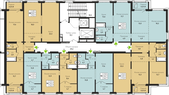 
  Продается 2-комн. квартира, 70.9 м², ЖК Шотландия, Солнечная поляна 69
. Фото 1.