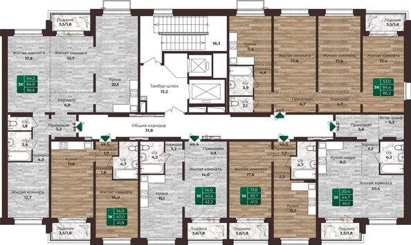 
  Продается 3-комн. квартира, 86.2 м², ЖК Шервуд, (Нагорная 6-я, 15в корп 1)
. Фото 1.