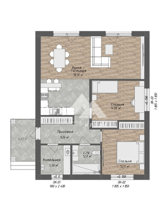 
  Продается дом, 70 м², село Фирсово
. Фото 1.