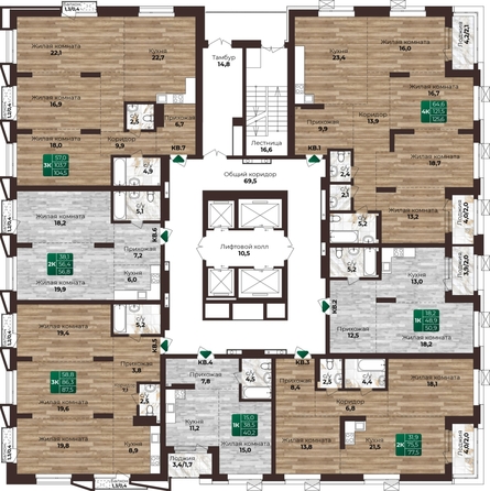 
  Продается 3-комн. квартира, 104.5 м², ЖК Шервуд, (Нагорная 6-я, 15г/12)
. Фото 1.