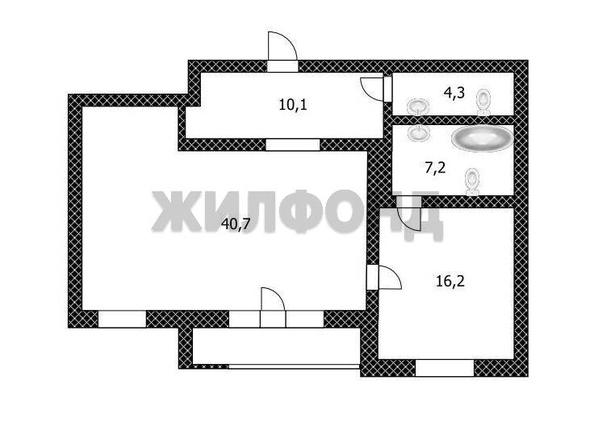 
  Продается 2-комн. квартира, 79 м², Комсомольский пр-кт
. Фото 21.