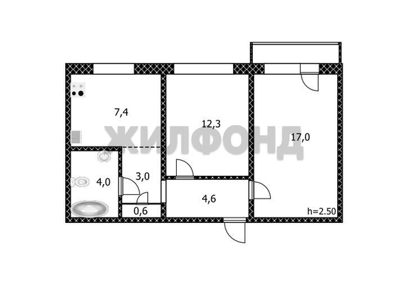 
  Продается 2-комн. квартира, 49.9 м², Попова ул, д. 73
. Фото 15.