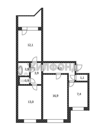 
  Продается 3-комн. квартира, 64.1 м², Малахова ул, д. 33
. Фото 10.
