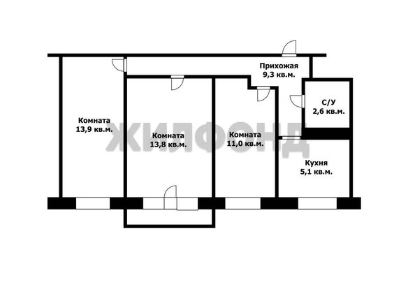 
  Продается 3-комн. квартира, 56 м², Чеглецова ул
. Фото 24.