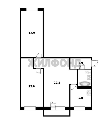 
  Продается 3-комн. квартира, 58.2 м², Георгия Исакова ул
. Фото 19.