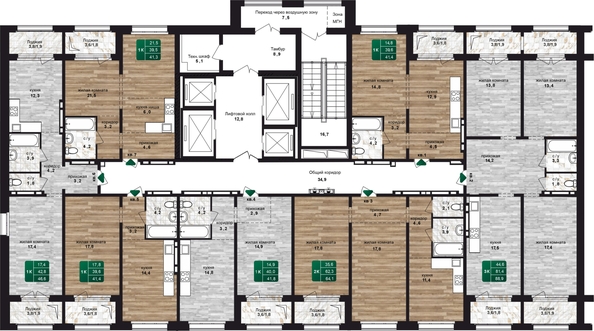 
  Продается 1-комн. квартира, 41.3 м², ЖК Шервуд, (Нагорная 6-я, 15в корп 4)
. Фото 1.